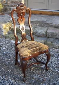 Portuguese Rococo walnut chair with gryphons c1725