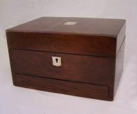 American Victorian rosewood writing box with secret compartment c1860