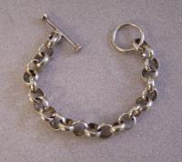 Vintage sterling silver watch fob bracelet