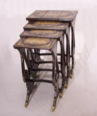 Set of Chinese export gilt lacquer nesting tables c1820