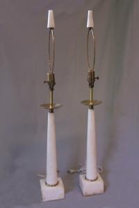 Pr of  Italian mid century modern marble table lamps c1960