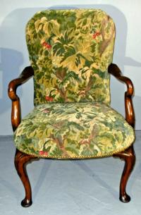 George IV shepherd crook mahogany library chair c1840