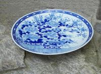 Huge Japanese Imari blue and white porcelain charger c1900