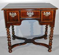 William and Mary period walnut lowboy or dressing table