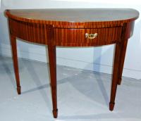 English George IV mahogany demilune console serving table 1830
