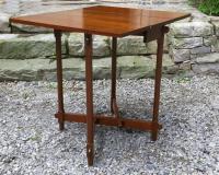 Slim gate leg walnut table with drop leaves c1900