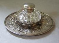 Tiffany Co Makers sterling silver desk inkwell and pen holder c1890