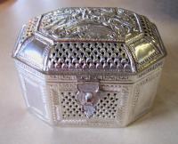 Sterling silver covered box India c1900