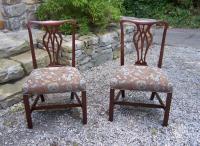 Pair American Chippendale mahogany side chairs c1790