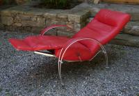 Billie contemporary red leather recliner chair by Lafer