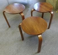 Set of three Alvar Aalto style stacking end tables c1950