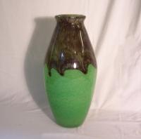 Degue French jade green art glass vase c1920