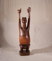 Large African Art rain god sculpture by Katumo c1970