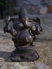 Antique Indian bronze Ganesh altar figure