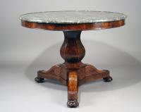 French Gueridon grey marble topped center table c1835
