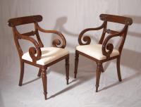 Pair of mahogany Regency period armchairs c1820