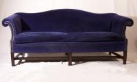 Centennial Chippendale mahogany camel back sofa
