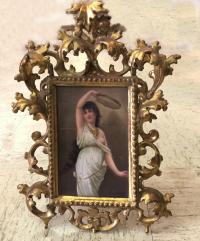 N Sichel French porcelain plaque c1880