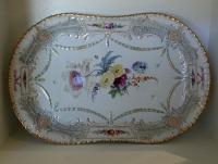 Antique Dresden porcelain chop platter c1880