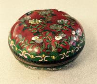 Chinese melon form cloisonne trinket box c1800