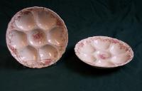 Matched pair of porcelain oyster plates c1900