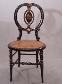 Victorian hand painted parlor chair c1875