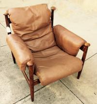 Mid Century Modern rosewood & leather Skillingaryd armchair