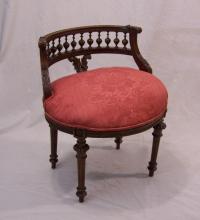 American Victorian walnut slipper chair c1880