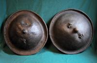 Two antique Ethiopian leather shields c1900