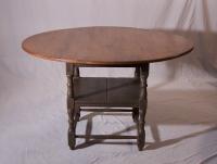 New England tiger maple round top tavern table