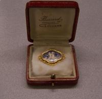 Antique hand painted Boucheron 18K gold brooch Paris c1860