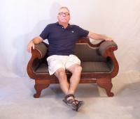Rare diminutive antique American Empire sofa c1830