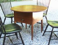 American country pine tavern table with round top c1820