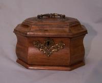 Antique French walnut tea caddy c1780