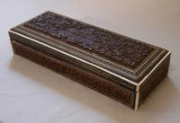 Antique Anglo India sandalwood glove box c1855