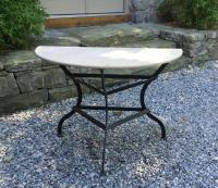 Vintage iron marble top console table