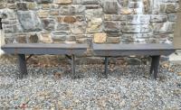 Pair of artisan hand made hickory benches