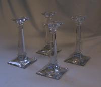Set of 4 Heisey crystal glass Aristocrat candlesticks