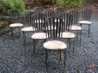 Set 10 steel chairs Italian mid century modern c1970