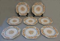 Original Set of 8 antique Wedgwood porcelain fruit plates