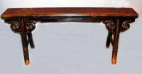 Chinese provincial lacquered elmwood long bench 18thc