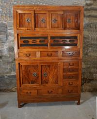 Antique Japanese mizuya kitchen cupboard c1860