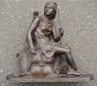 Leon Pilet bronze sculpture of an American Indian huntress c1880