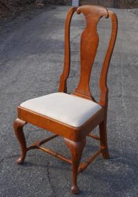 Early American Queen Anne tiger maple chair c1740