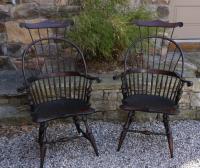 Vintage pair of D R Dimes knuckle arm Windsor arm chairs