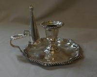 Antique Georgian style sterling silver chamber candlestick