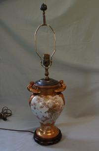 Japanese Kutani porcelain lamp c1880