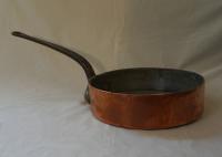 Antique solid copper cooking pan marked CO c1850