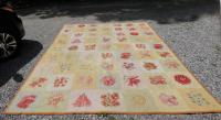 Vintage French hooked wool floral rug