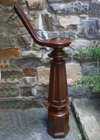 Antique newel post Victorian walnut and rosewood c1865